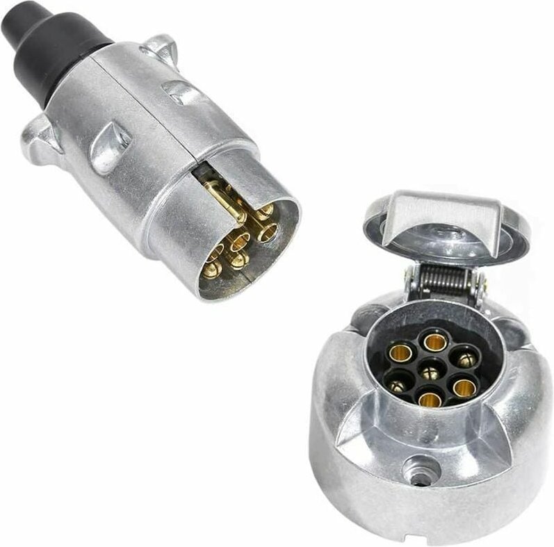 7-poliger Anhängerstecker und 7-polige Anhängersteckerbuchse, 12 V wasserdichter 7-poliger Anhängerstecker aus Metall fü...