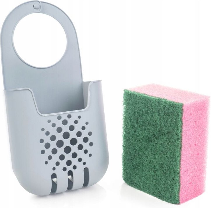 Küchen-Organizer, Spülbecken-Schwammhalter mit Schwamm-Werkzeugbox, grau - Kadax