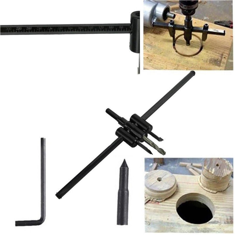 Trade Shop Traesio - Trade Shop - einstellbarer kreisbohrer für lochbohrungen in holz, sperrholz und laminate 30-300 -