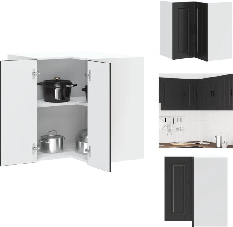 Küchen-Eckhängeschrank Porto Schwarz Holzwerkstoff - Küchen-Eckhängeschrank - Küchen-Eckhängeschränke - Eckhängeschrank ...