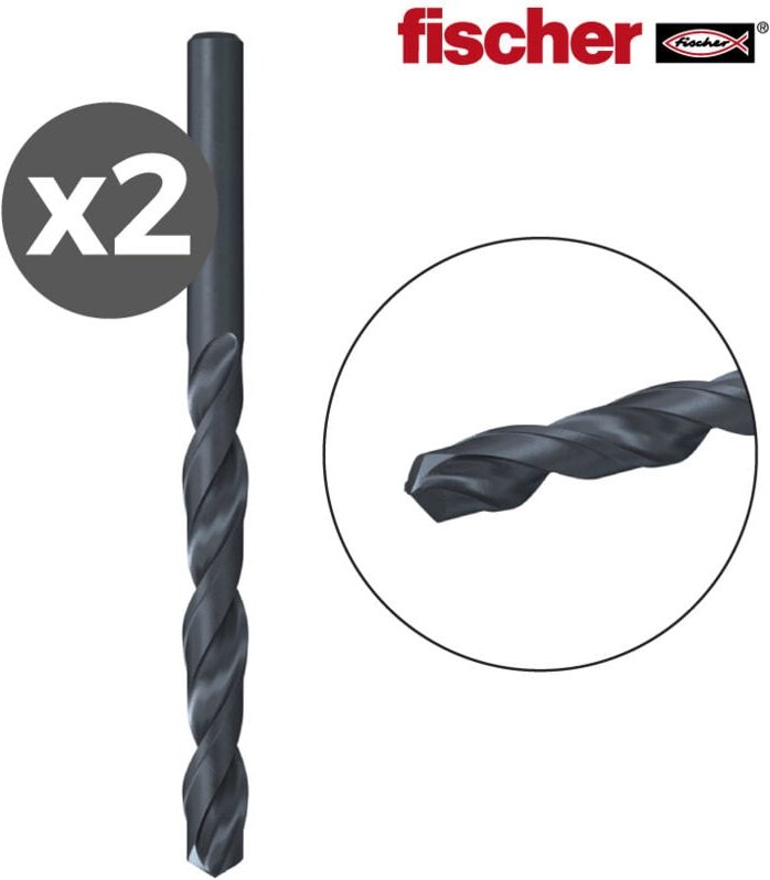 Fischer - Pack 2 Metall-Bohrer hss-r din338 1,0x12/34 / 2k 530403