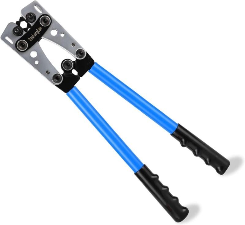 HX-50B Batteriekabelschuh-Crimpzange, Elektrikerzange zum Crimpen von 6-50 mm² (AWG 8-1/0) Kabeln mit verdickter und ver...