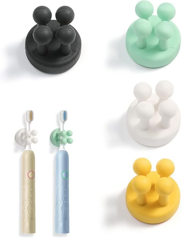 Lntyq - 4 Stück Rasiererhalter, Duschrasiererhalter, wandmontierter Zahnbürstenhalter, wasserdichter Badezimmer-Zahnbürs...