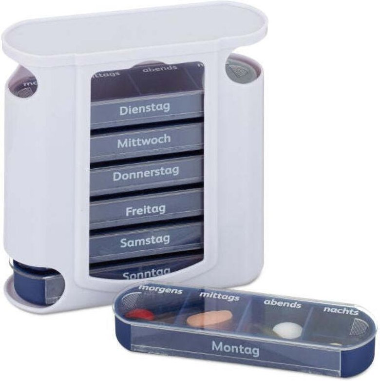 7 day pill box with 4 compartments each