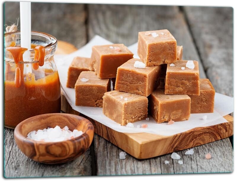 Glasschild Schneidebrett 52x40 Süßigketten