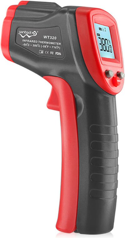 Infrarot-Thermometer, -50 °C 380 °C (-58 °F 716 °F) berührungsloses Laserthermometer mit einstellbarem Emissionsgrad, Th...