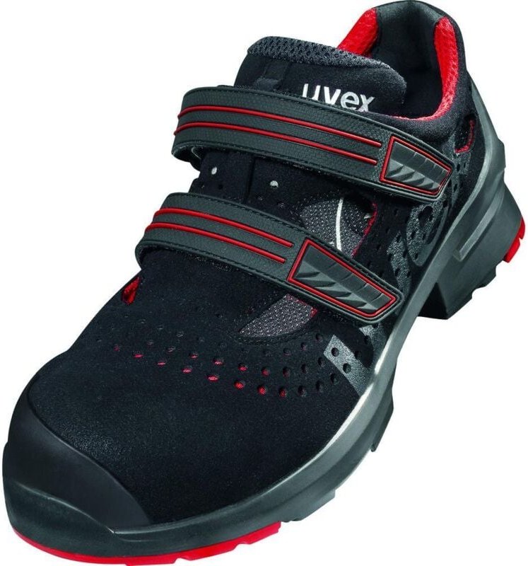 Uvex - Sandale schwarz/rot 1 x-tended support, S1P, EU-Schuhgröße: 46