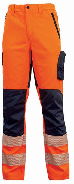 Arbeitshose mit Stretch und hoher Sichtbarkeit ROY - Neonorange S - FR (38/40) - EU (44/46)