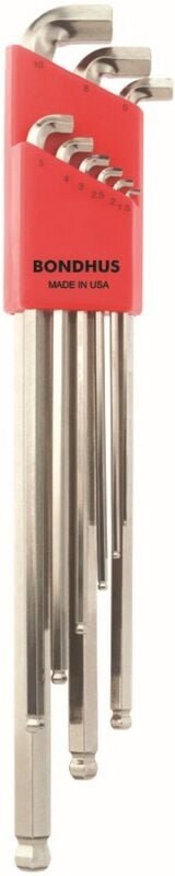 Set mit 9 Stubby BriteGuard™ Winkelschlüsseln mit Kugelspitze in 1,5-10 mm metrisch Bondhus 16799