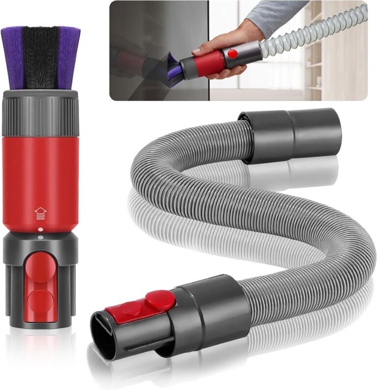 2-teilige Anti-Kratz-Bürste für Dyson Staubsauger-Set, für Dyson v7 V8 V10 V11 V15 Zubehör, mit flexiblem Verlängerungss...