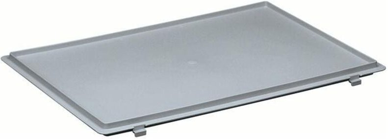 Thumbnail - Scharnierdeckel Polypropylen L600xB400mm grau für Transportstapelkasten