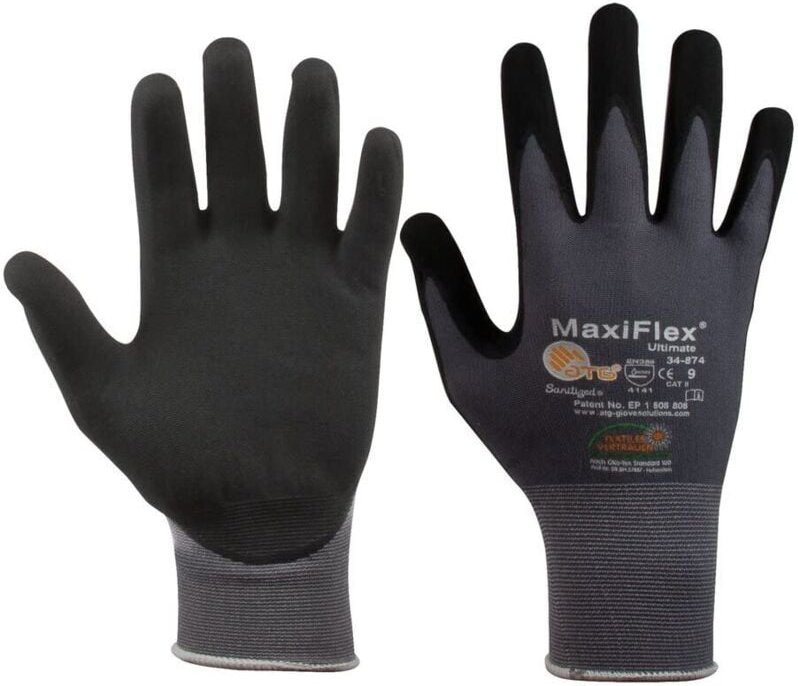 SW-Stahl 11531L Nylon Strickhandschuh Nitril/PU Foam, Paar Gr. 9, schwarz