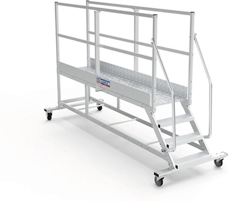 Mobile Plattform mit Geländer rechts und links - Maximale Arbeitshöhe 2.80m - PTF254-GD