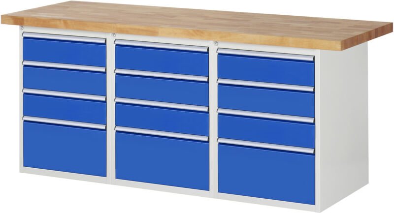 Werkbank 7510A4, B2000xT900xH890mm, 12x Schublade-TA - RAU