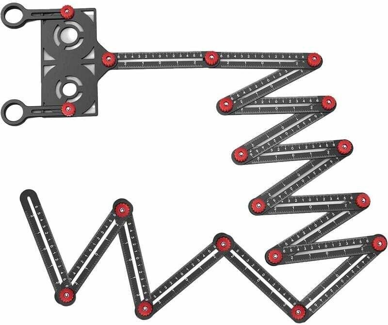 16-seitiges Mehrwinkel-Messlineal mit Aperture Locator, 16 Keramik-Biegewinkel, Winkelmesswerkzeug aus Aluminiumlegierun...