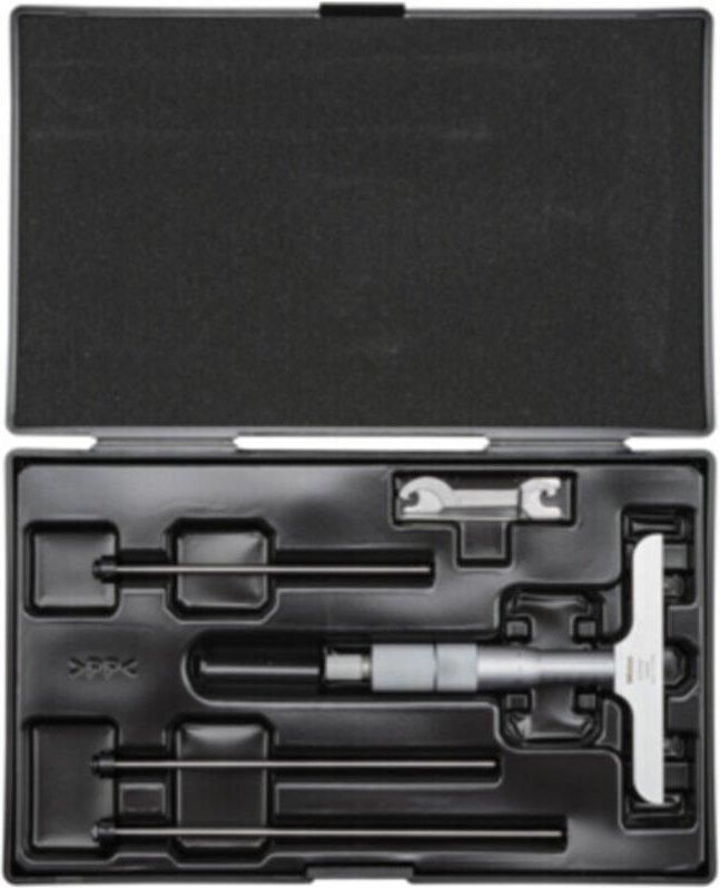 Mitutoyo - Tiefenmessschraube, wechselbare Einsätze 0-100 mm, 101 mm Basis