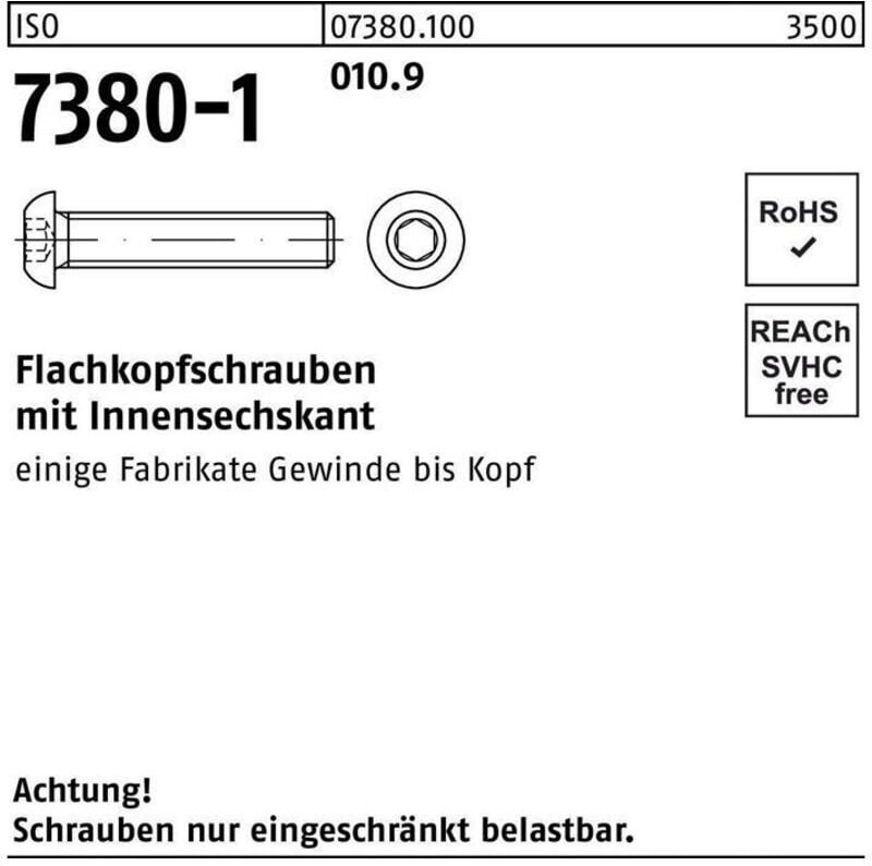 Thumbnail - Flachkopfschraube iso 7380-1 m.Innensechskant m 5 x 45 010.9