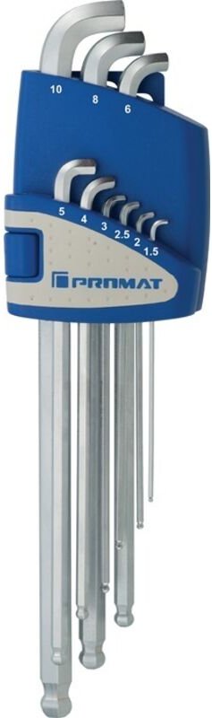 Winkelschraubendrehersatz 9-teilig Kunststoffhalter sw 1,5 - 10 mm kurzer Schenkel extra kurz Kugelkopf