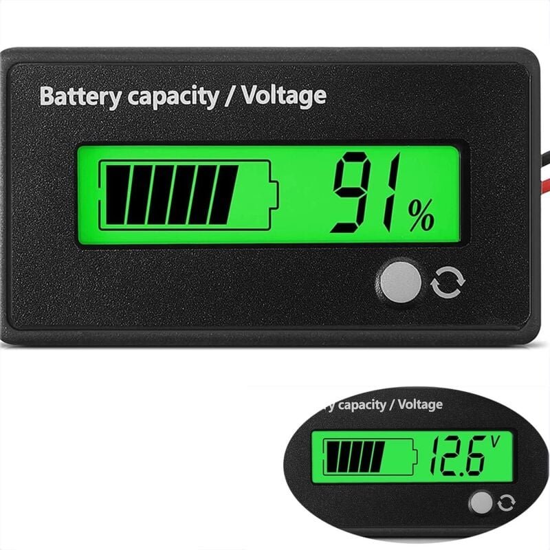DC-Batteriemessgerät mit Alarm, Autobatterietester, Batteriemonitore, Voltmeter, DC 12 V 24 V 36 V 48 V 72 V Blei-Säure-...