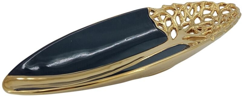 Signes Grimalt - Dish Vasen und Halter Schwarze Platte - 5x36x12cm