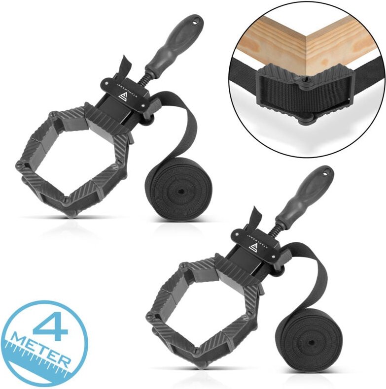 STAHLWERK 2 x Rahmenspanner Winkelspanner Bandspanner Eckspanner Spannhilfe