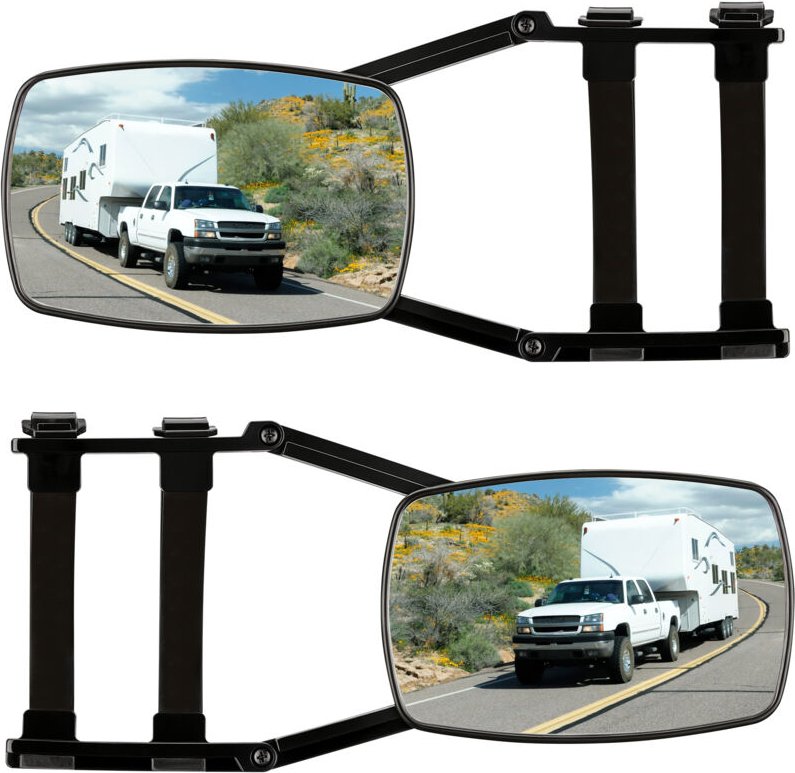 Wiltec - Wohnwagenspiegel 2 Stück universal Außenspiegel 2er Set für Wohnwagen und Caravan mit Gummiriemen, drehbar und ...