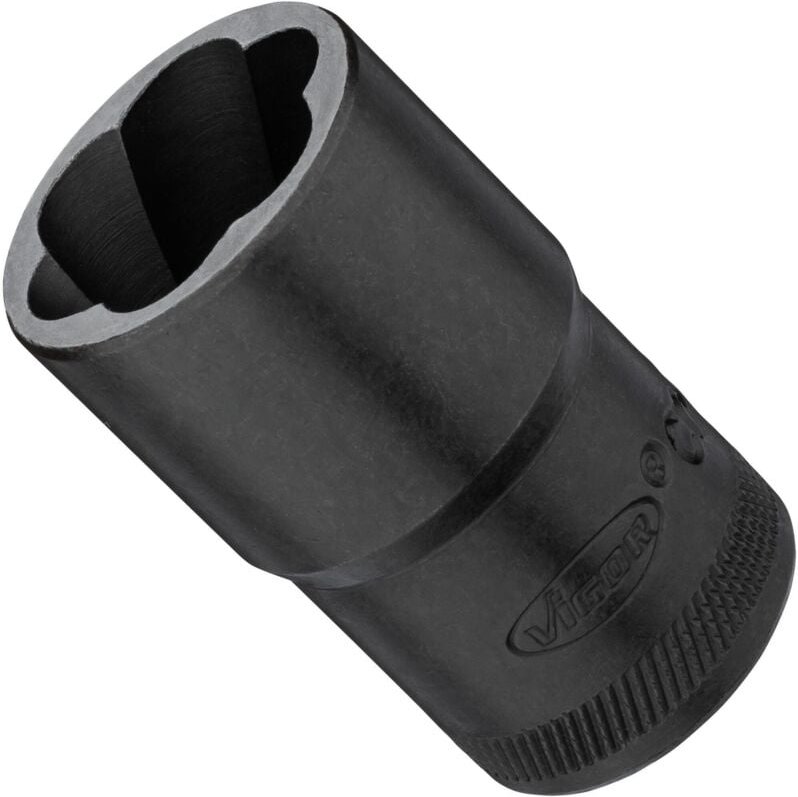 Spiralnutenausdreher-Einsatz ∙ V3742 ∙ 1/2 Zoll (12,5 mm) Vierkant hohl ∙ Außen Schraubenausdreher Profil ∙ sw 21 mm