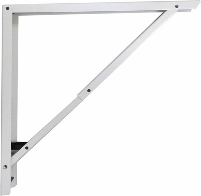 Klappbarer quadratischer Abat-Plan aus Stahl weiß 40x40cm