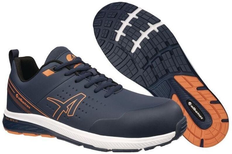 Thumbnail - Albatros - Sicherheitsschuh vigor 2 impulse blue low Größe 41 blau/orange S3S en iso 20345:2022 Mikrofaser