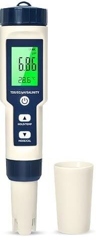Thumbnail - Pious pH-Messgerät für Wasser, pH/TDS/EC/Salzgehalt/Thermometer 5 in 1 mit LCD-Display, pH-Messgerät, hohe Empfindlichke...