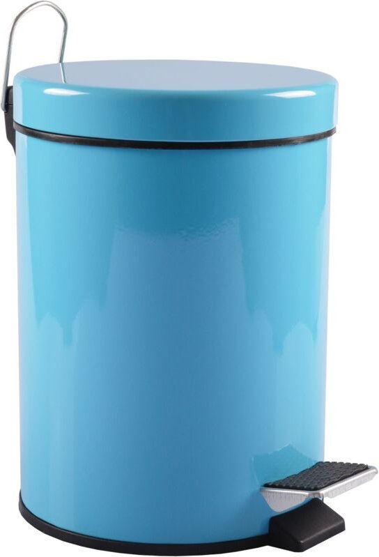Edelstahl Treteimer 5L Mülleimer Kosmetikeimer Abfalleimer Mülltrenner Haushalt - blau