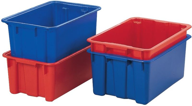 Bac gerbable-emboîtable polypropylène rouge L600xl400xH250mm