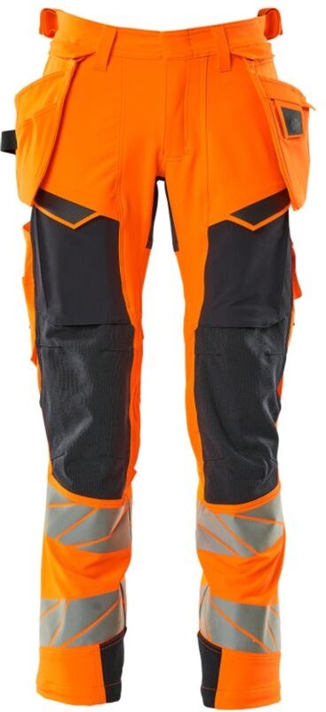 Warn-Stretchhose mit Hängetaschen 19031-711 Gr. 49K hi-vis orange/schwarzblau - Mascot