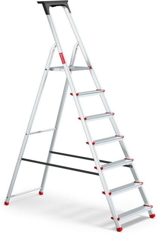 Haushaltsleiter aus Aluminium mit Plattform, 7 Stufen, 150 kg