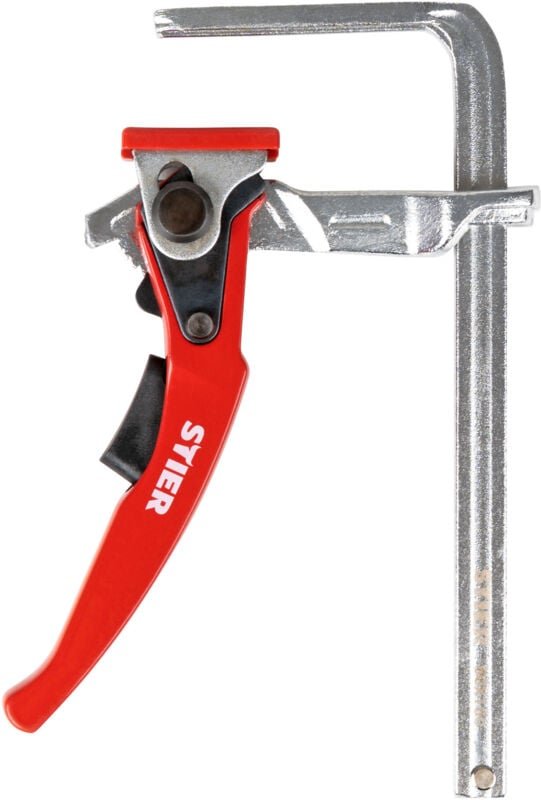 Ganzstahl-Hebelzwinge shz 160/60, Fixierung von Führungsschienen diverser Hersteller, Hebelmechanismus, Handzwinge, Zwin...