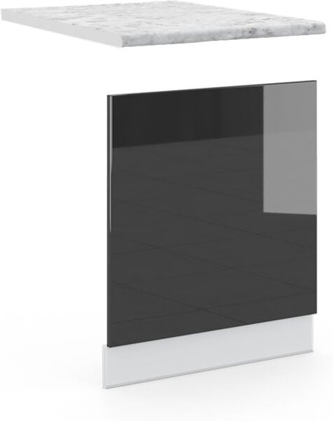 Thumbnail - Vicco - Frontblende Fame-Line, Anthrazit Hochglanz, 60 cm , ap Marmor