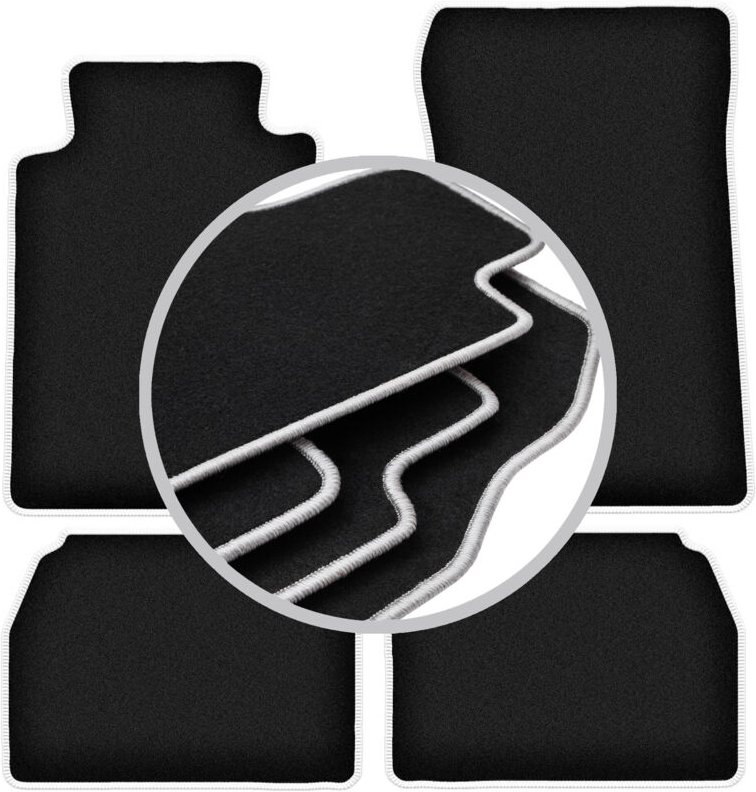 CARLUX-SILVER Autofußmatten für: Mercedes C 190 W201 Limousine (1982-1993)
