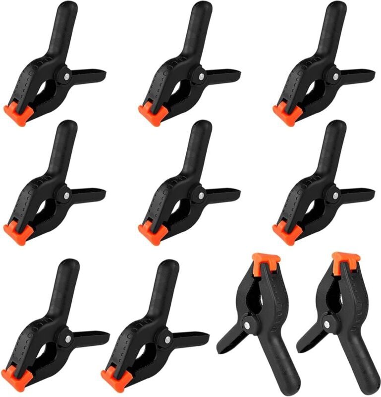 10 Stück Federklammern, robuste Nylon-Federklammern, Klemmklammer mit beweglichen Backen, schwarze Kunststoff-Nylon-Fede...