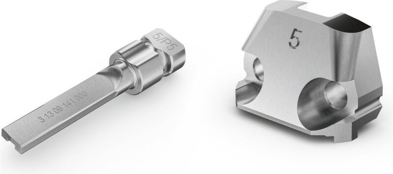 Fein - Stempel und Matrize im Set, bis 5,0 mm Stahlblech (400 N/mm²), best. aus: 1 Stempel 3 13 09 141 00 0 und 1 Matriz...