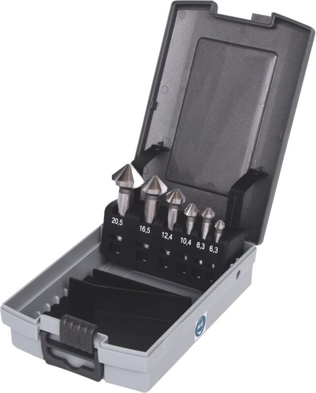 Ks Tools hss Kegel- und Entgratsenker-Satz, Kunststoffkassette 6-tlg.