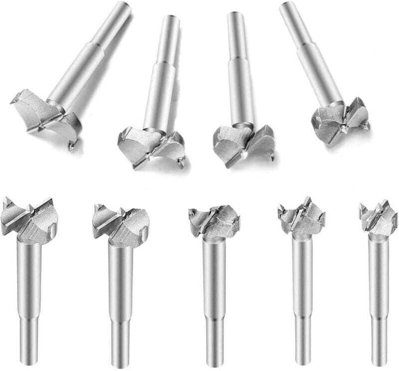 9 pièces Mèches Bois Aiguisé 15mm 18mm 20mm 23mm 25mm 28mm 30mm 32mm 35mm Fraises a Bois Carbure Pour La Perforation De ...