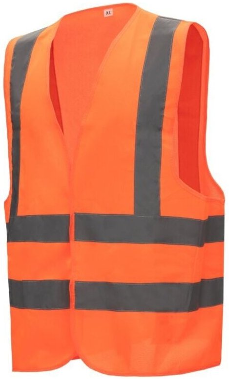 Warnwesten, Polyester en iso 20471, mit Schulterreflexstreifen, warn-orange