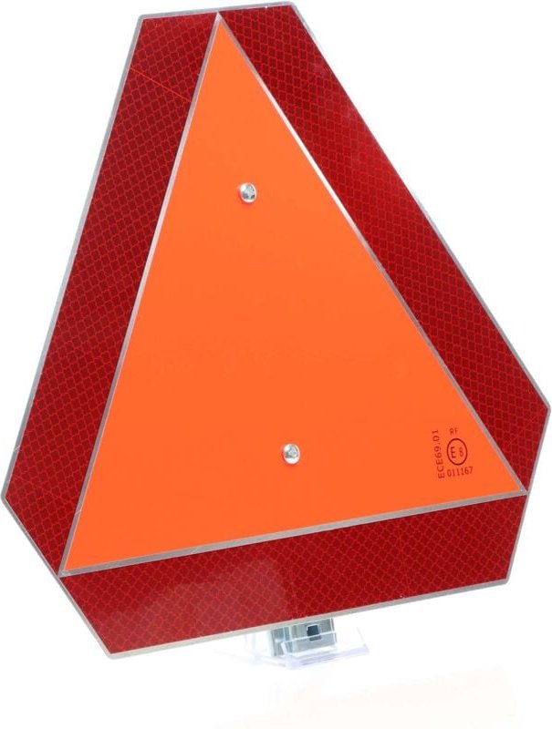 Wiltec - reflektierende Warntafel für langsame Fahrzeuge bis 40 km/h, dreieckiges Warnschild aus Aluminium