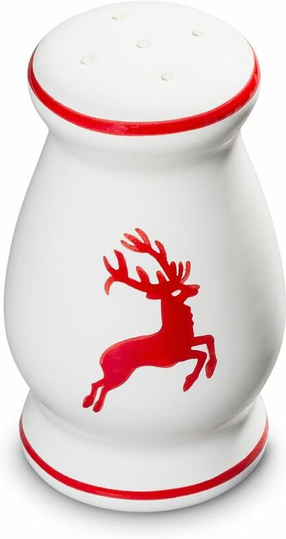 Gmundner Keramik - Rubinroter Hirsch, Salzstreuer bauchig