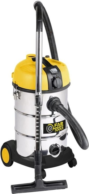 Manuell abreinigbarer Nass-, Trocken- und Gipssauger - 1200 w - 30 l Edelstahlbehälter - far tools - 101211