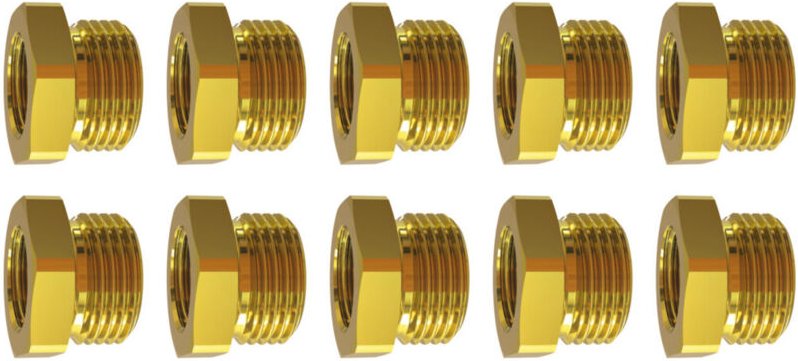 Thumbnail - Reduziernippel-Set, 1/2 - 1/4 Zoll, 10-teilig 10 Stk - Riegler