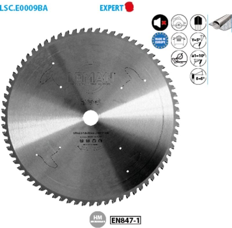 Kreissägeblatt für Edelstahlmetalle Profi ø 190 Bohrung 30 Dicke 1,6/1,35 Nuten 48
