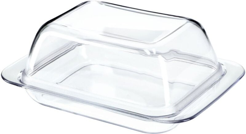 Thumbnail - Kadax - Butterdose aus Glas, Butterglocke, klare Butterschale mit Deckel und Griff, Butterbehälter, Bu