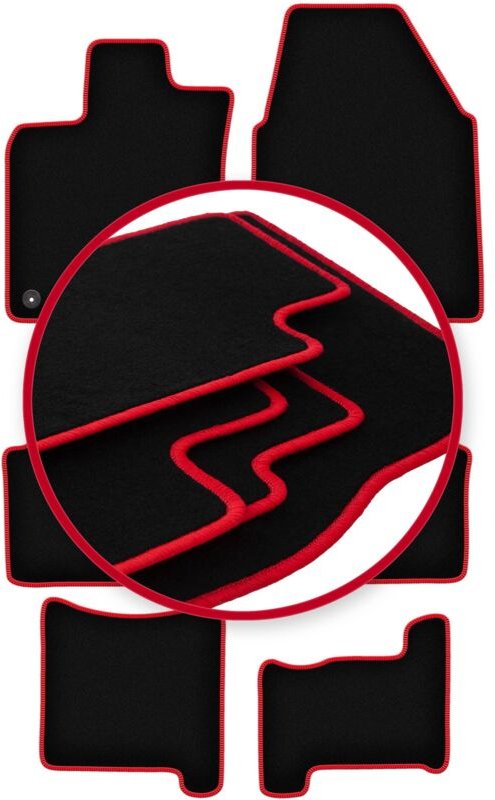 CARLUX-RED Auto-Fußmatten für: Nissan Qashqai +2 Crossover (2007-2013)