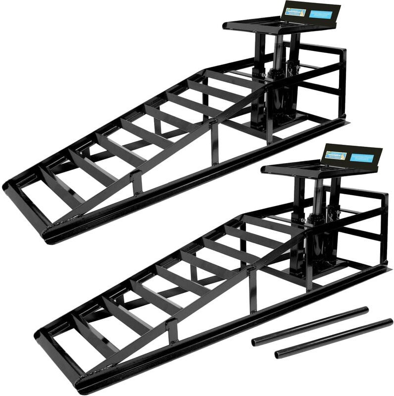 Baumarktplus - 2x hydraulischer Auffahrbock Auffahrrampe Pkw KfZ Wagenheber höhenverstellbar